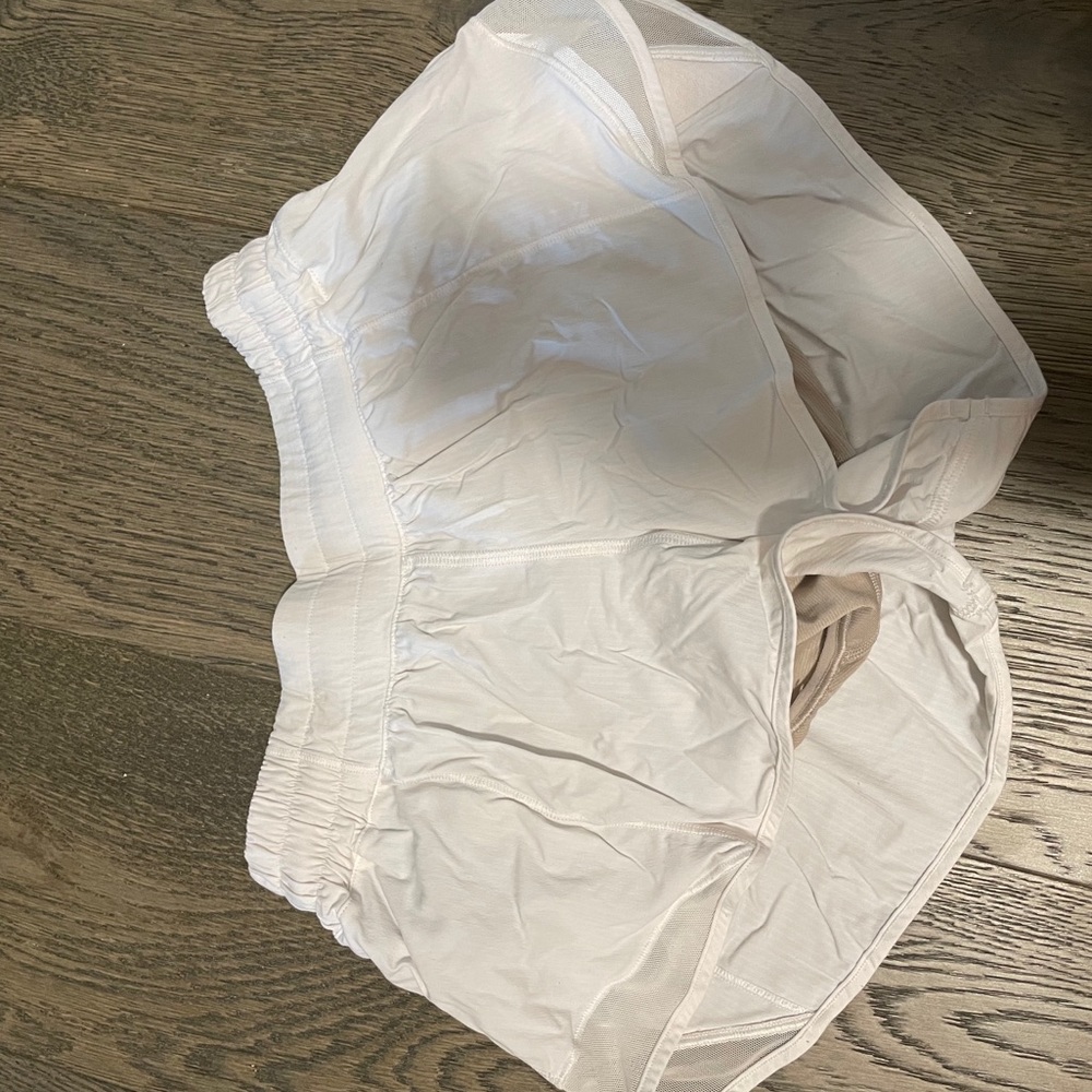 White lululemon hotty shorts!!